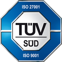 Marchio di certificazione TÜV SÜD ISO 9001 e ISO 27001